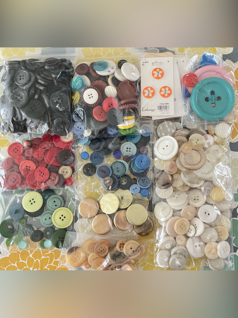 Vintage Multicolor Sewing Button Assortment